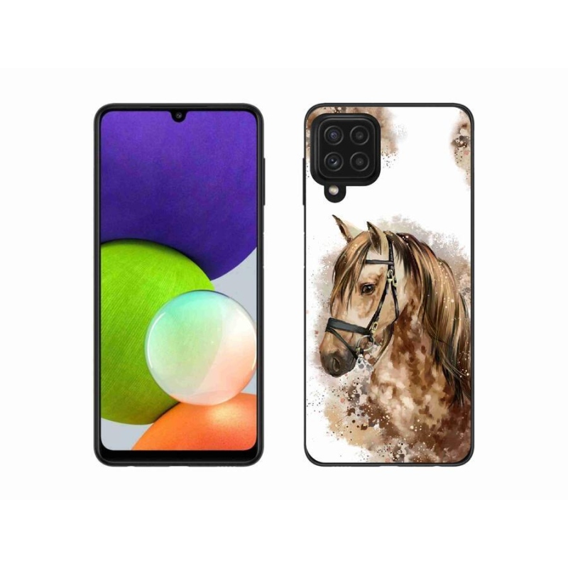 Gelový kryt mmCase na mobil Samsung Galaxy A22 4G - hnědý kreslený kůň