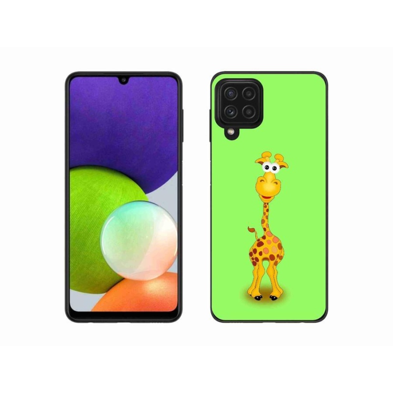Gelový kryt mmCase na mobil Samsung Galaxy A22 4G - kreslená žirafa