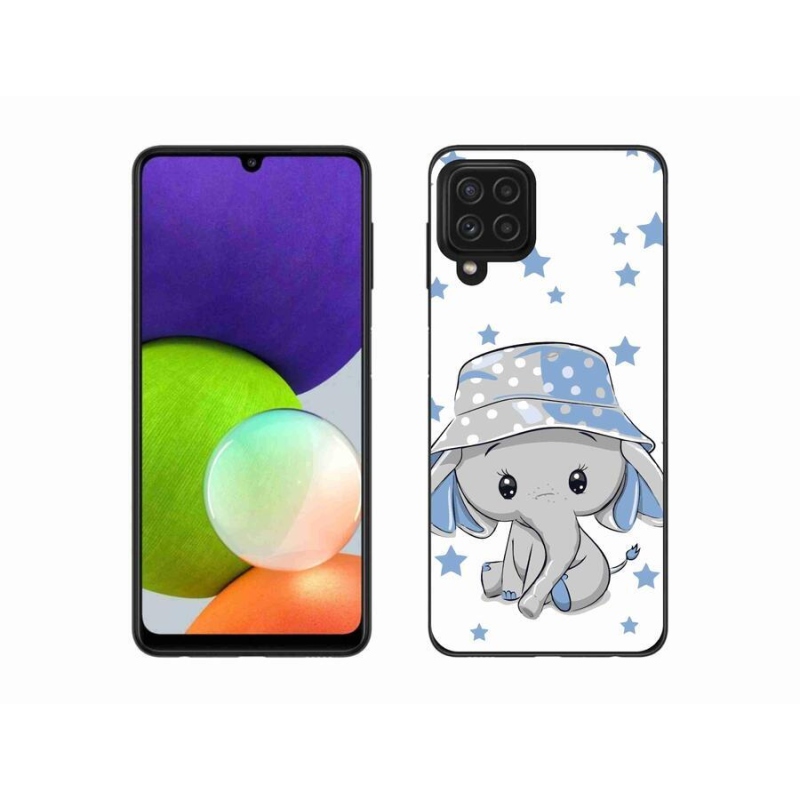 Gelový kryt mmCase na mobil Samsung Galaxy A22 4G - modrý slon