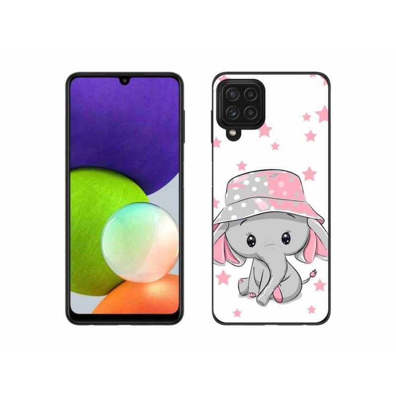 Gelový kryt mmCase na mobil Samsung Galaxy A22 4G - růžový slon
