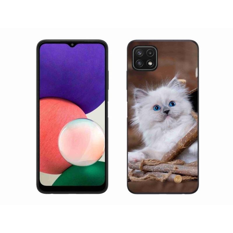 Gelový kryt mmCase na mobil Samsung Galaxy A22 5G - bílé kotě