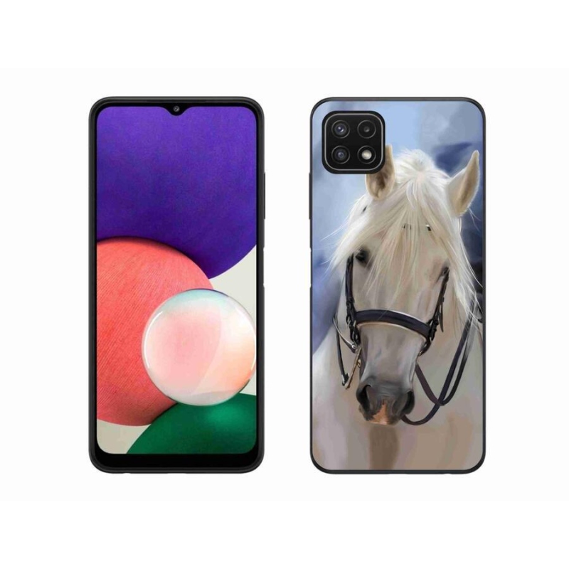 Gelový kryt mmCase na mobil Samsung Galaxy A22 5G - bílý kůň