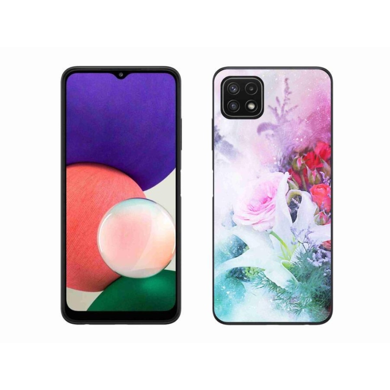 Gelový kryt mmCase na mobil Samsung Galaxy A22 5G - květiny 4