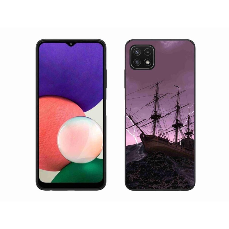 Gelový kryt mmCase na mobil Samsung Galaxy A22 5G - loď v bouři