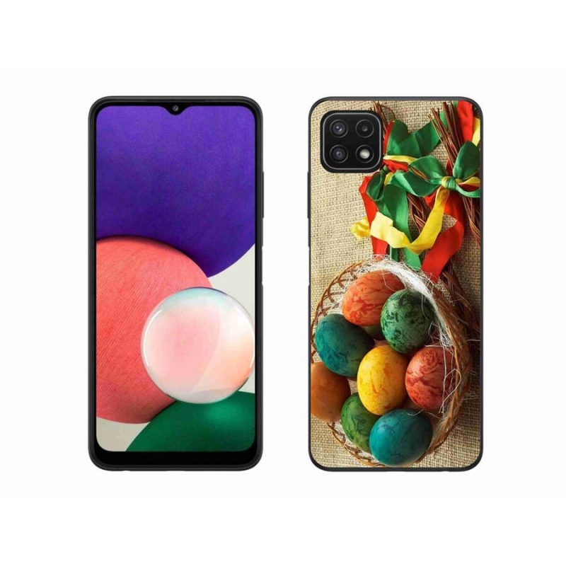 Gelový kryt mmCase na mobil Samsung Galaxy A22 5G - pomlázky a vajíčka
