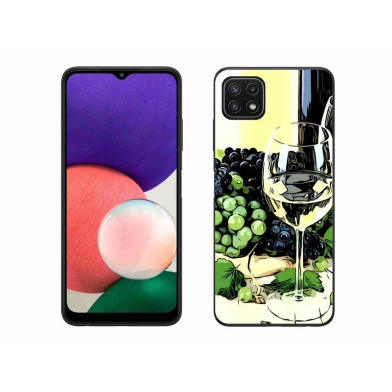 Gelový kryt mmCase na mobil Samsung Galaxy A22 5G - sklenka vína