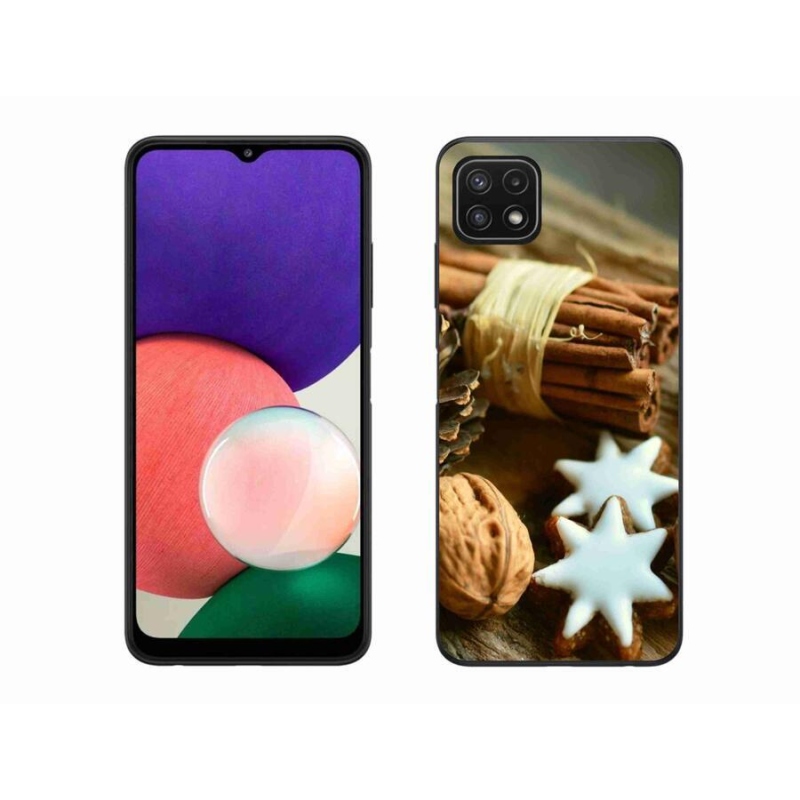 Gelový kryt mmCase na mobil Samsung Galaxy A22 5G - skořice a perníčky