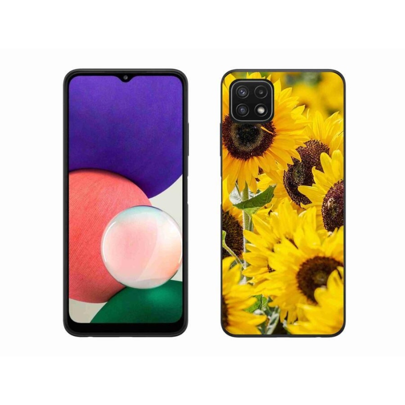 Gelový kryt mmCase na mobil Samsung Galaxy A22 5G - slunečnice