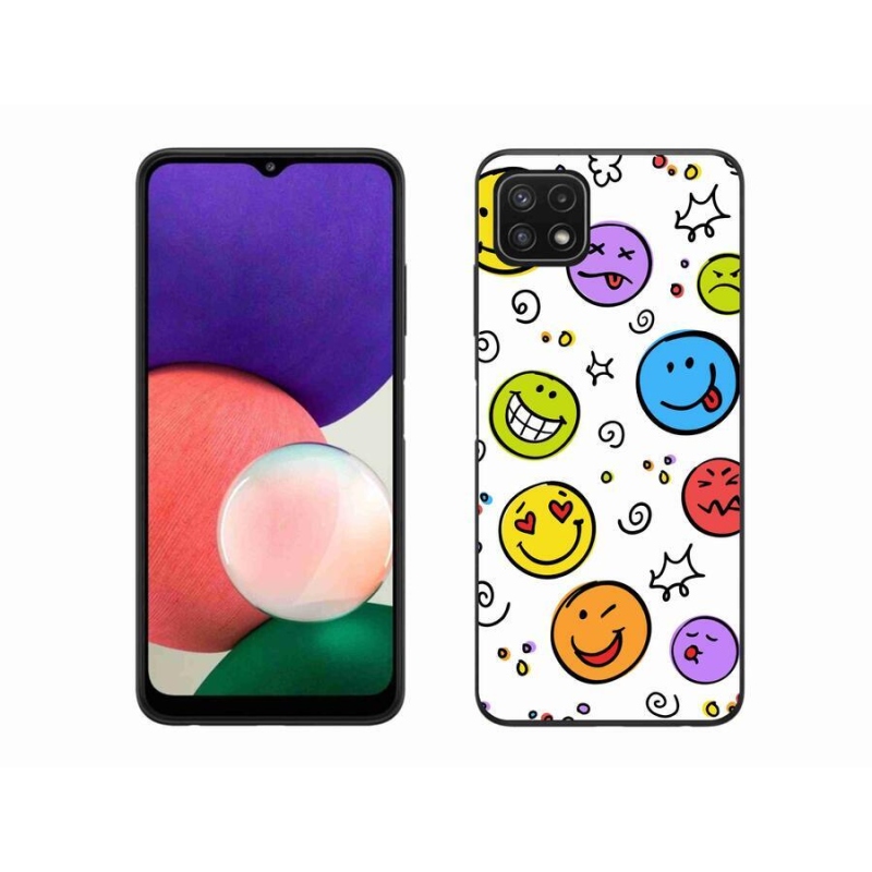 Gelový kryt mmCase na mobil Samsung Galaxy A22 5G - smajlíci