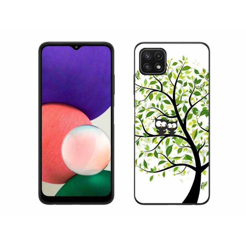 Gelový kryt mmCase na mobil Samsung Galaxy A22 5G - sovičky na stromě