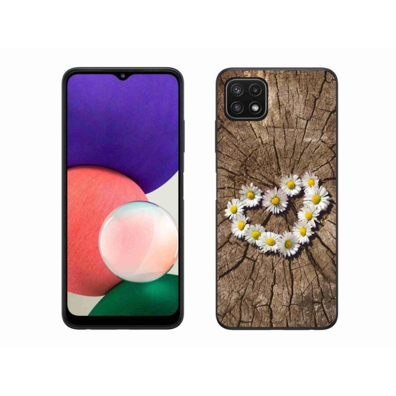 Gelový kryt mmCase na mobil Samsung Galaxy A22 5G - srdce z kopretin