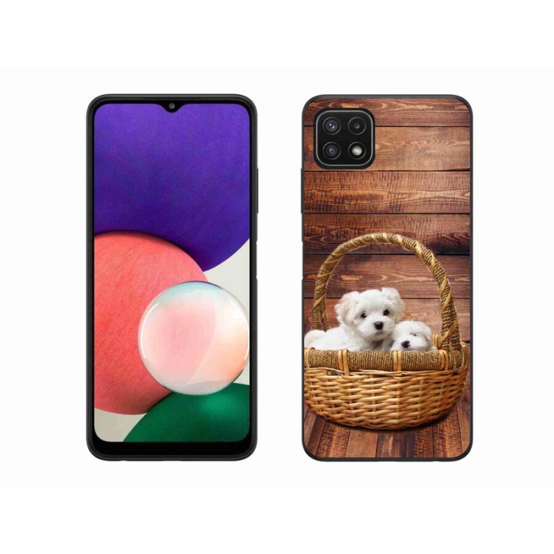Gelový kryt mmCase na mobil Samsung Galaxy A22 5G - štěňátka