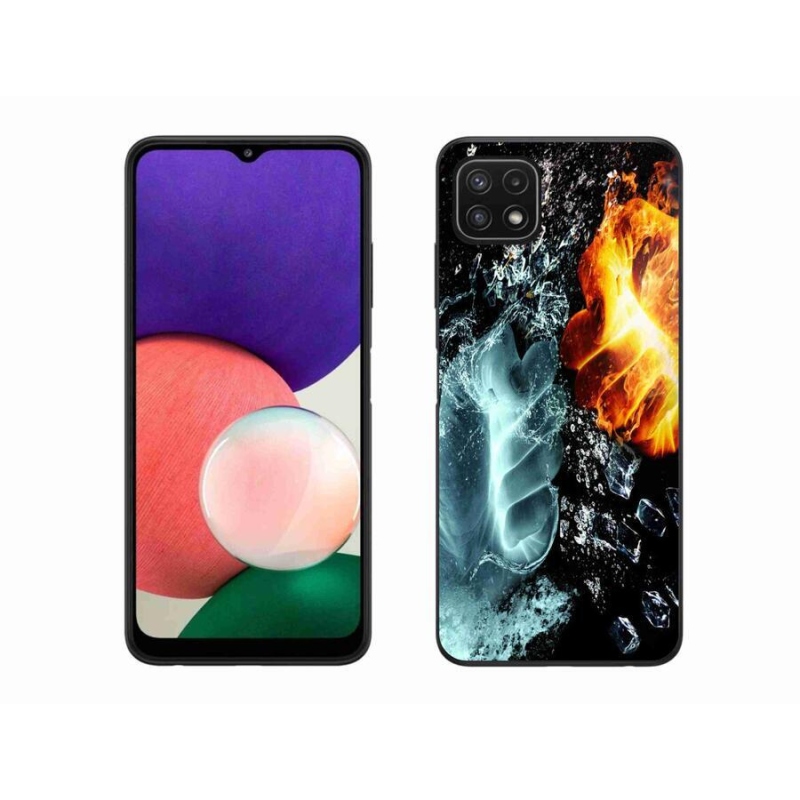 Gelový kryt mmCase na mobil Samsung Galaxy A22 5G - voda a oheň