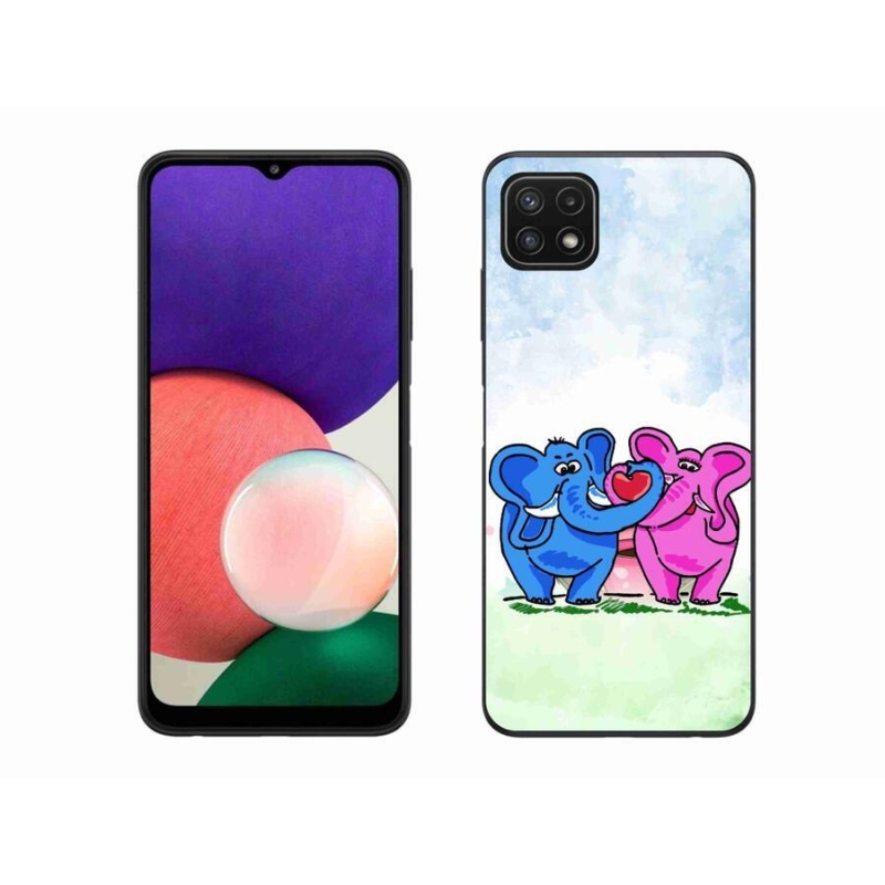 Gelový kryt mmCase na mobil Samsung Galaxy A22 5G - zamilovaní sloni
