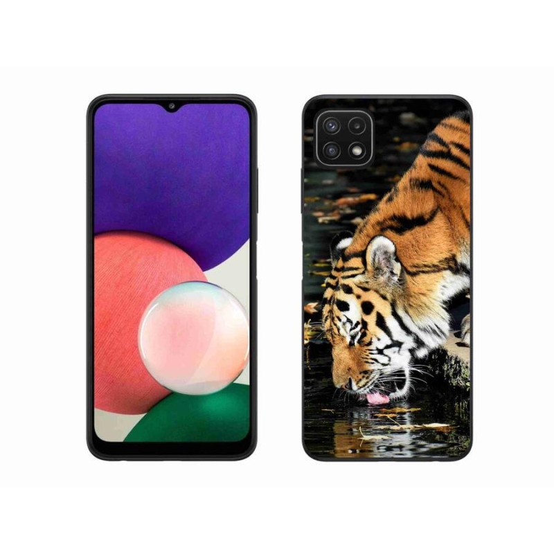 Gelový kryt mmCase na mobil Samsung Galaxy A22 5G - žíznivý tygr