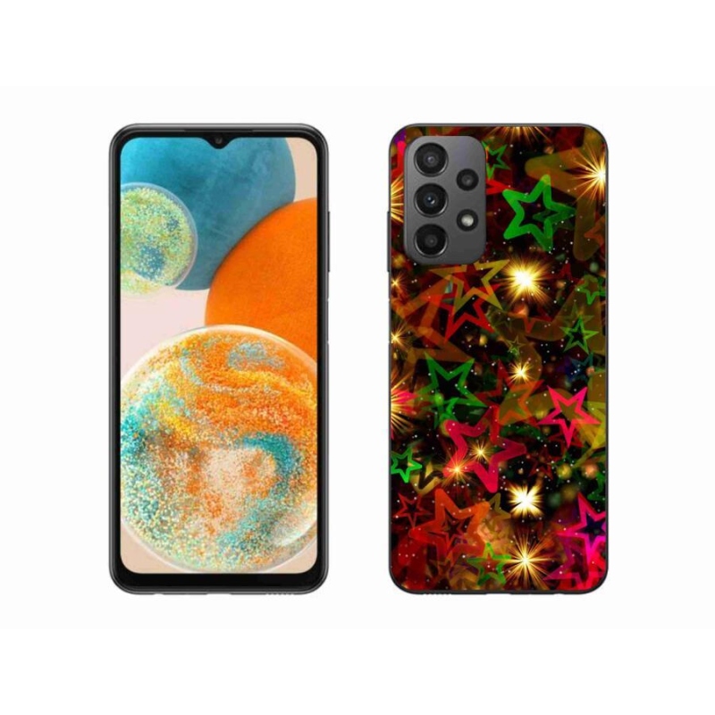 Gelový kryt mmCase na mobil Samsung Galaxy A23 4G/5G - barevné hvězdičky