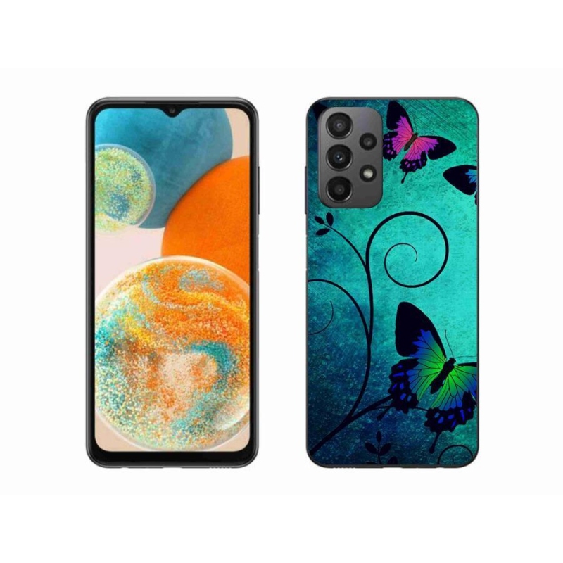 Gelový kryt mmCase na mobil Samsung Galaxy A23 4G/5G - barevní motýli
