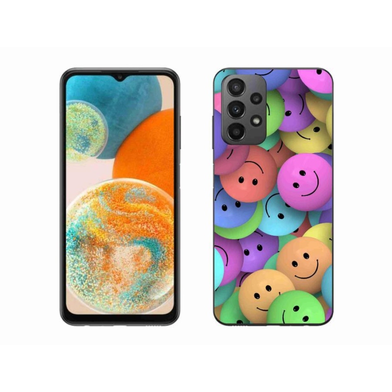 Gelový kryt mmCase na mobil Samsung Galaxy A23 4G/5G - barevní smajlíci