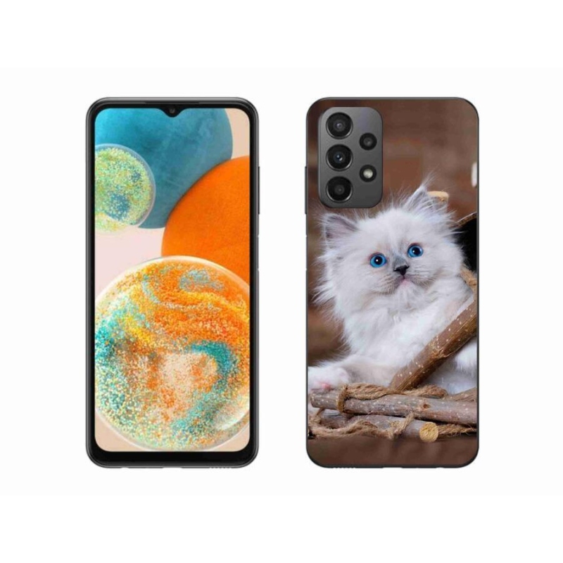 Gelový kryt mmCase na mobil Samsung Galaxy A23 4G/5G - bílé kotě