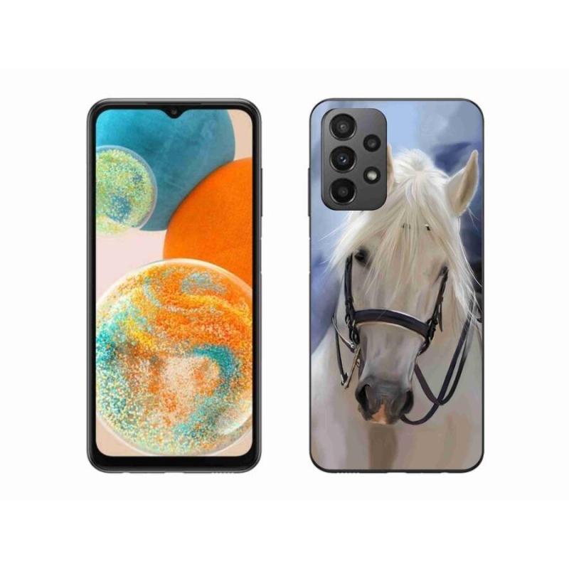 Gelový kryt mmCase na mobil Samsung Galaxy A23 4G/5G - bílý kůň
