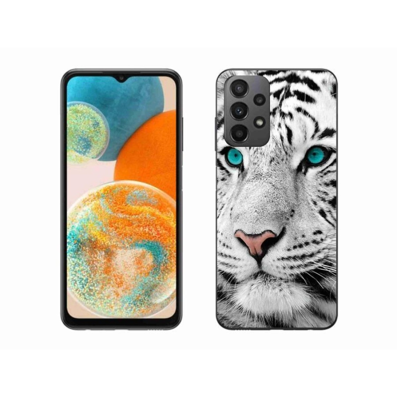 Gelový kryt mmCase na mobil Samsung Galaxy A23 4G/5G - bílý tygr