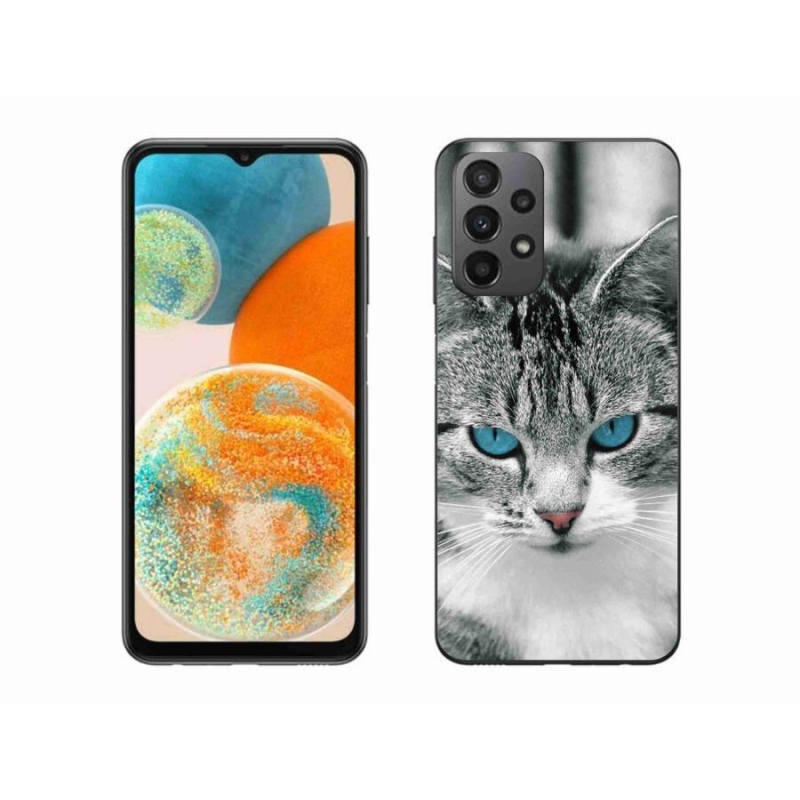 Gelový kryt mmCase na mobil Samsung Galaxy A23 4G/5G - kočičí pohled 1