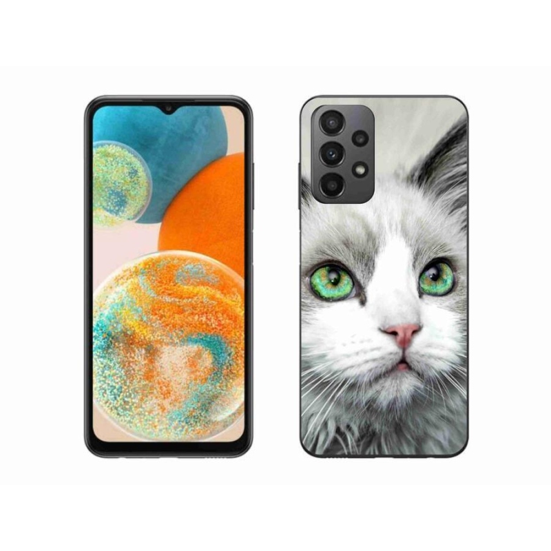 Gelový kryt mmCase na mobil Samsung Galaxy A23 4G/5G - kočičí pohled