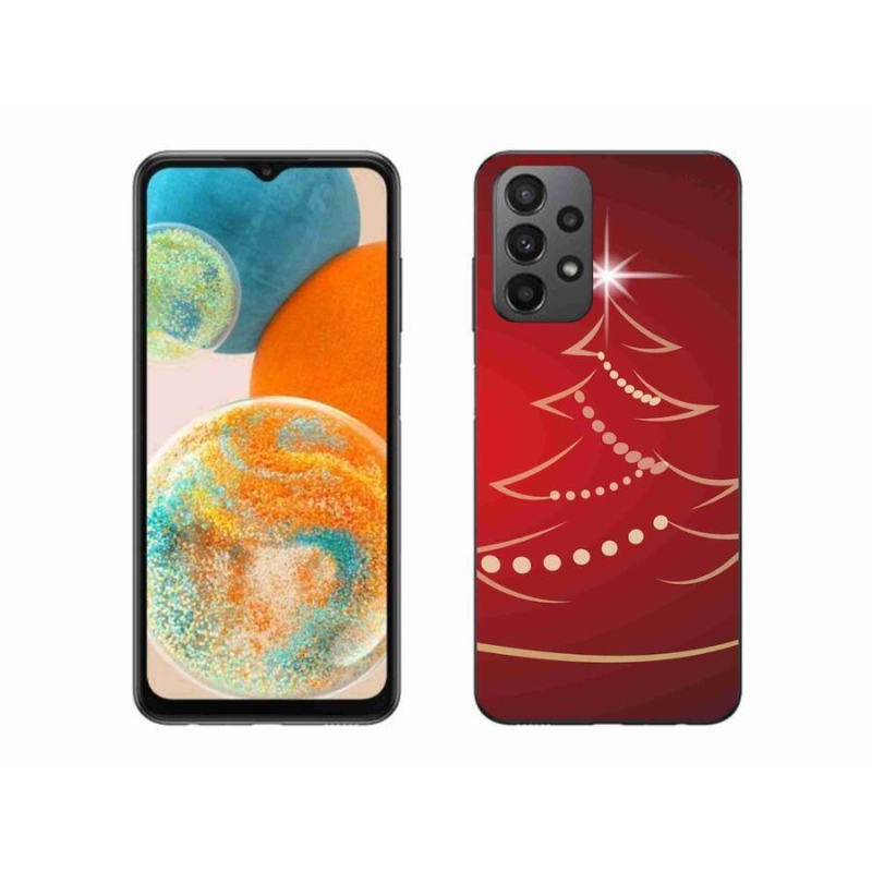 Gelový kryt mmCase na mobil Samsung Galaxy A23 4G/5G - kreslený vánoční stromek