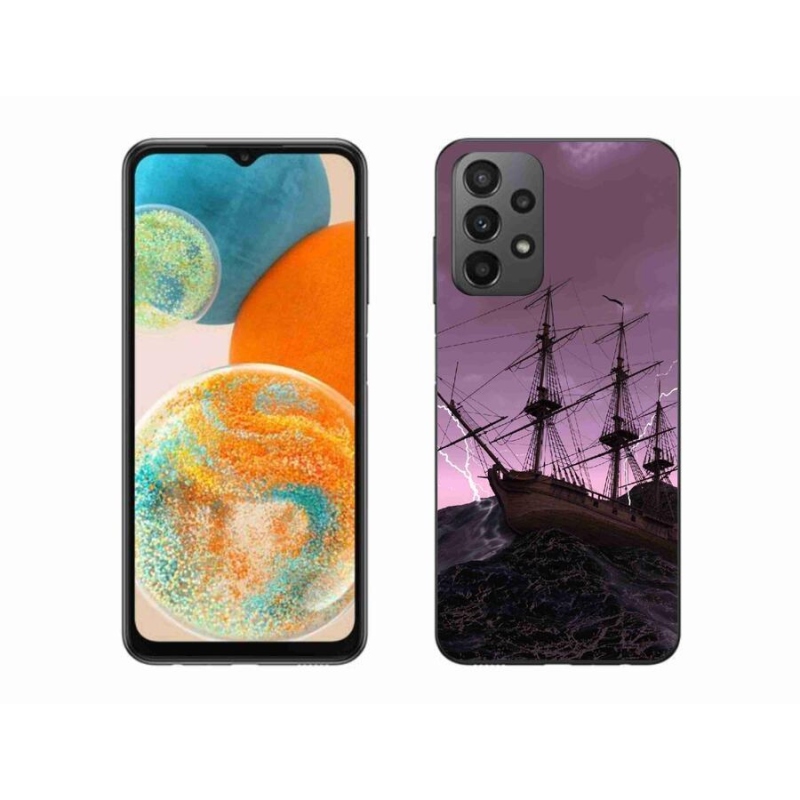 Gelový kryt mmCase na mobil Samsung Galaxy A23 4G/5G - loď v bouři