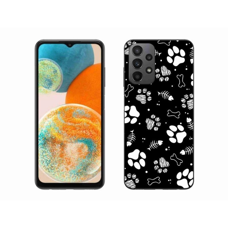 Gelový kryt mmCase na mobil Samsung Galaxy A23 4G/5G - psí tlapky