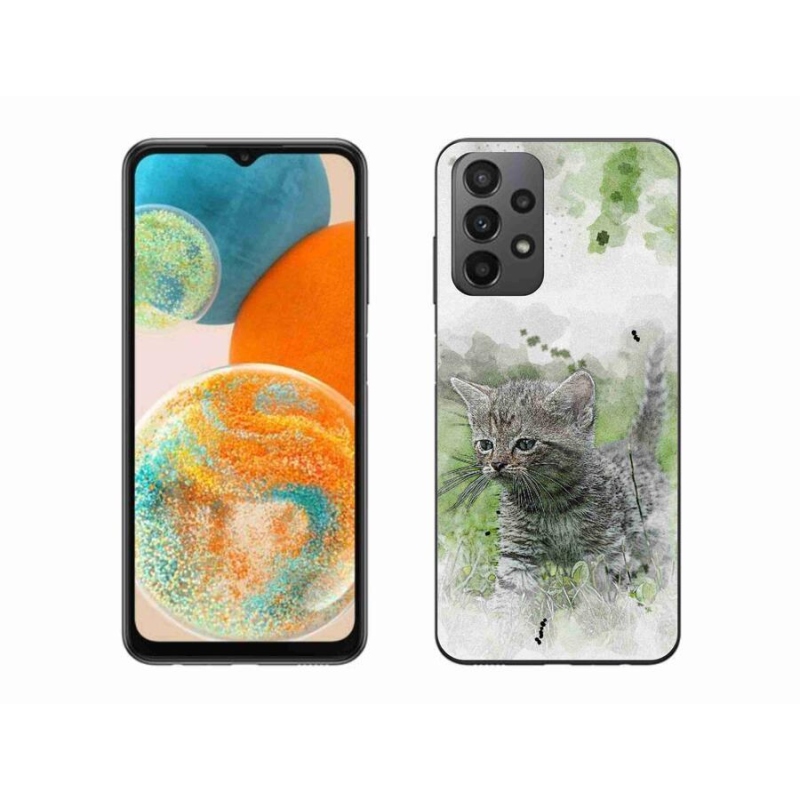 Gelový kryt mmCase na mobil Samsung Galaxy A23 4G/5G - roztomilé kotě 1