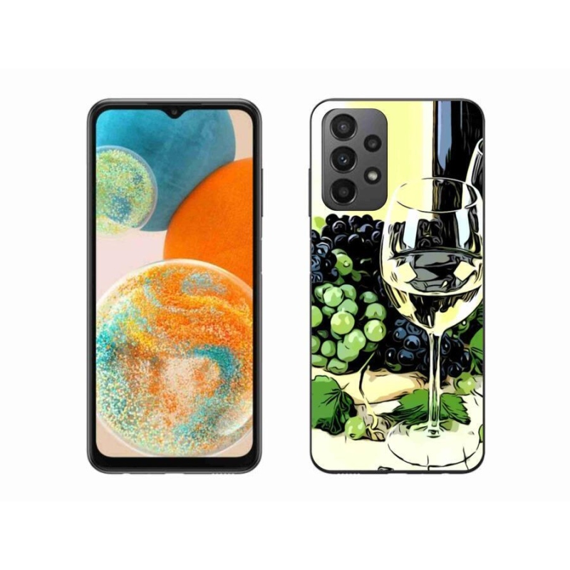 Gelový kryt mmCase na mobil Samsung Galaxy A23 4G/5G - sklenka vína