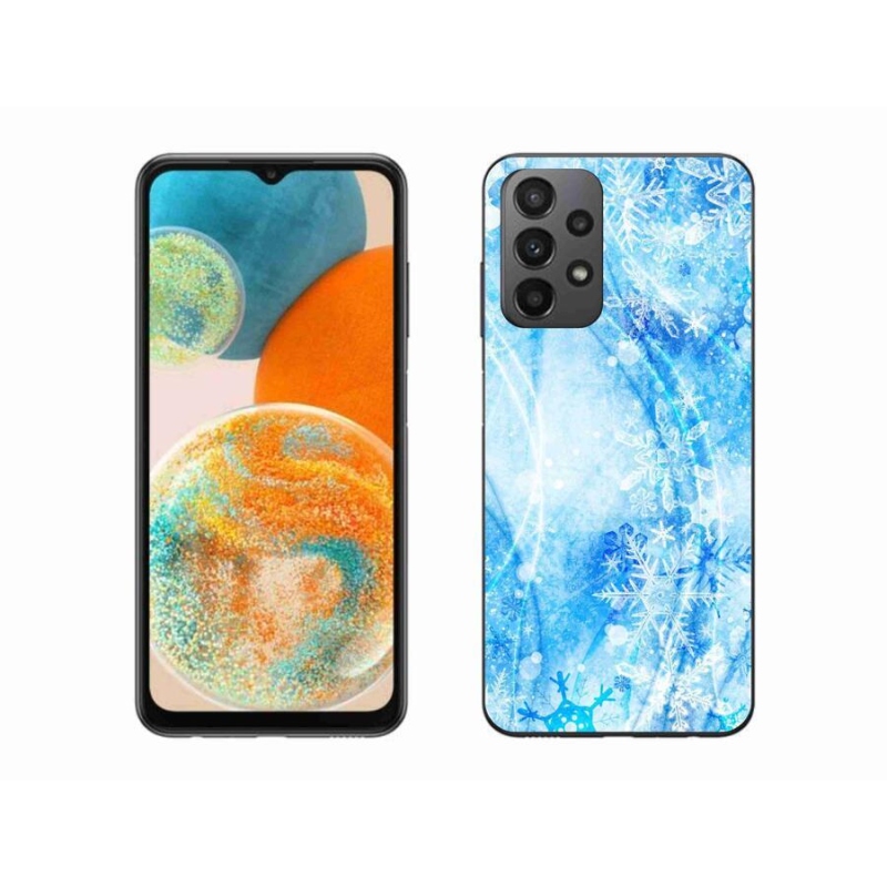 Gelový kryt mmCase na mobil Samsung Galaxy A23 4G/5G - sněhové vločky