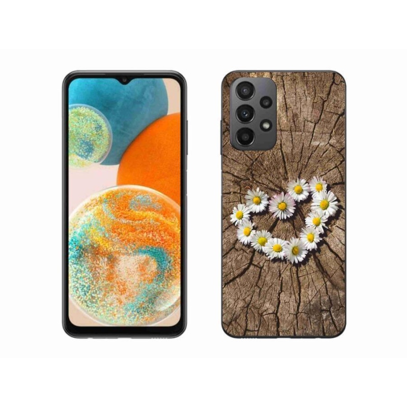 Gelový kryt mmCase na mobil Samsung Galaxy A23 4G/5G - srdce z kopretin