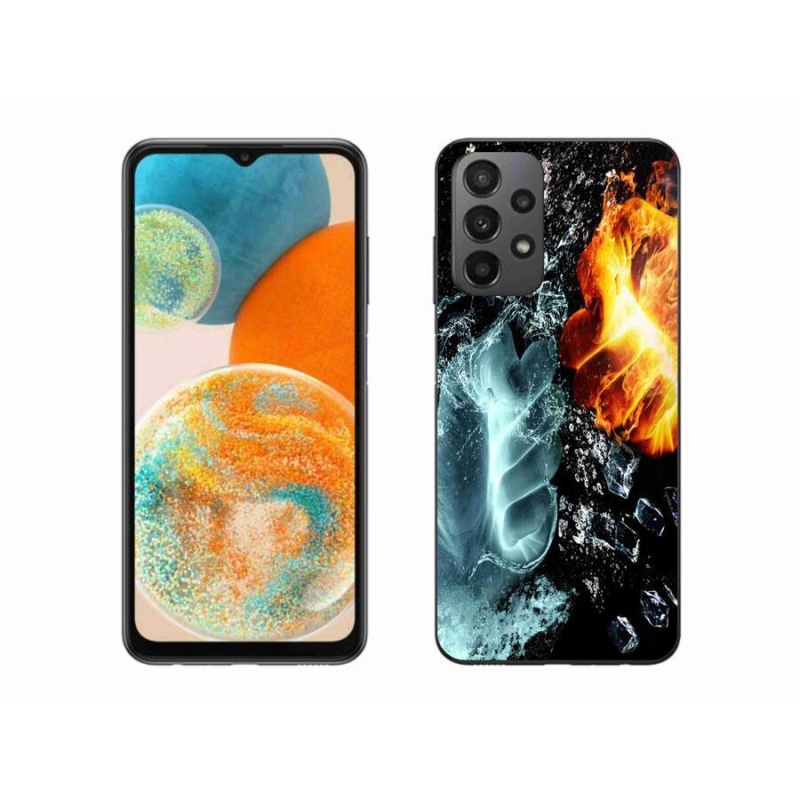 Gelový kryt mmCase na mobil Samsung Galaxy A23 4G/5G - voda a oheň
