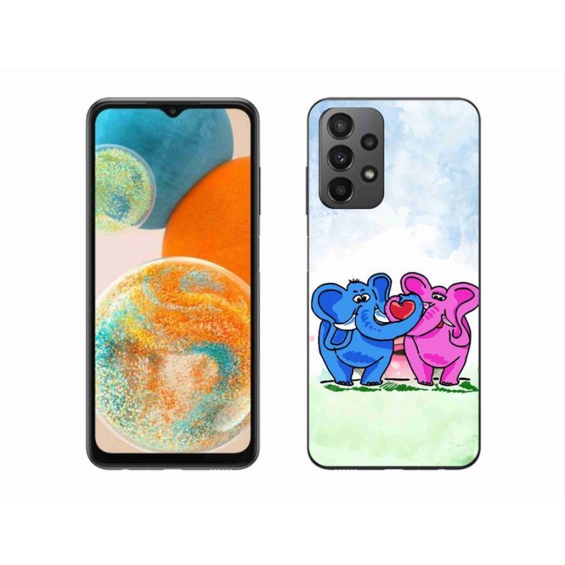 Gelový kryt mmCase na mobil Samsung Galaxy A23 4G/5G - zamilovaní sloni
