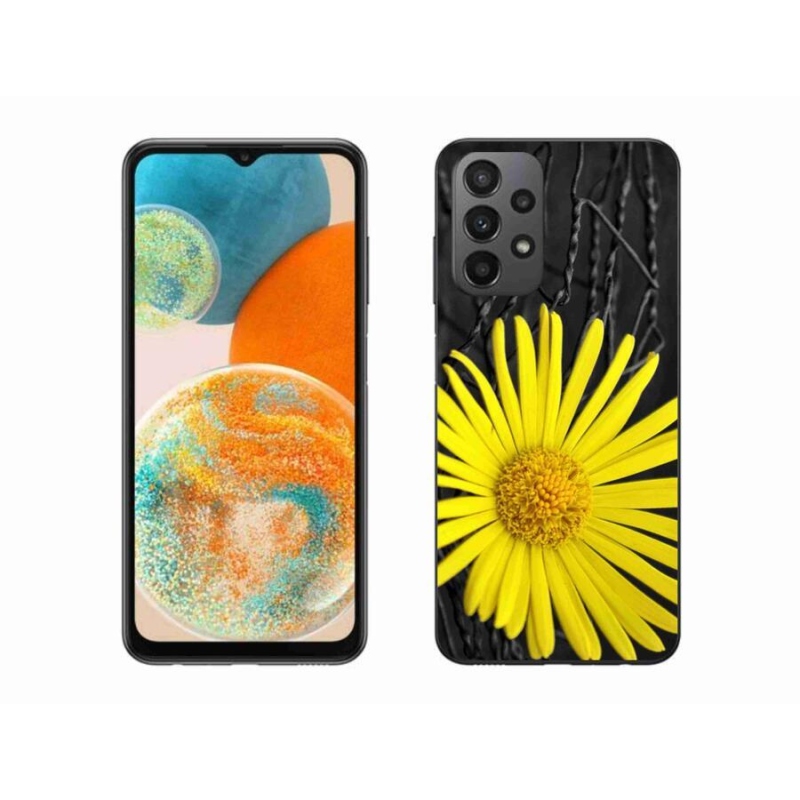 Gelový kryt mmCase na mobil Samsung Galaxy A23 4G/5G - žlutá květina