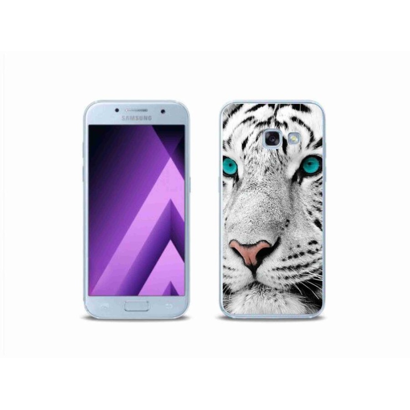 Gelový kryt mmCase na mobil Samsung Galaxy A3 (2017) - bílý tygr