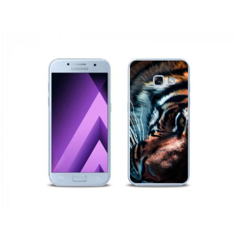 Gelový kryt mmCase na mobil Samsung Galaxy A3 (2017) - tygří pohled