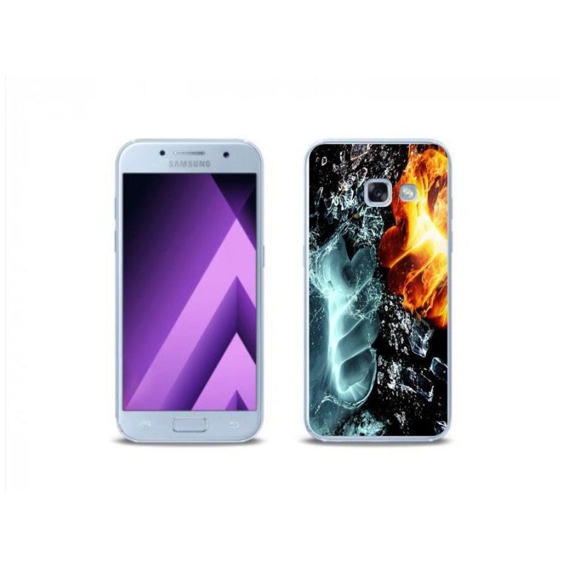 Gelový kryt mmCase na mobil Samsung Galaxy A3 (2017) - voda a oheň