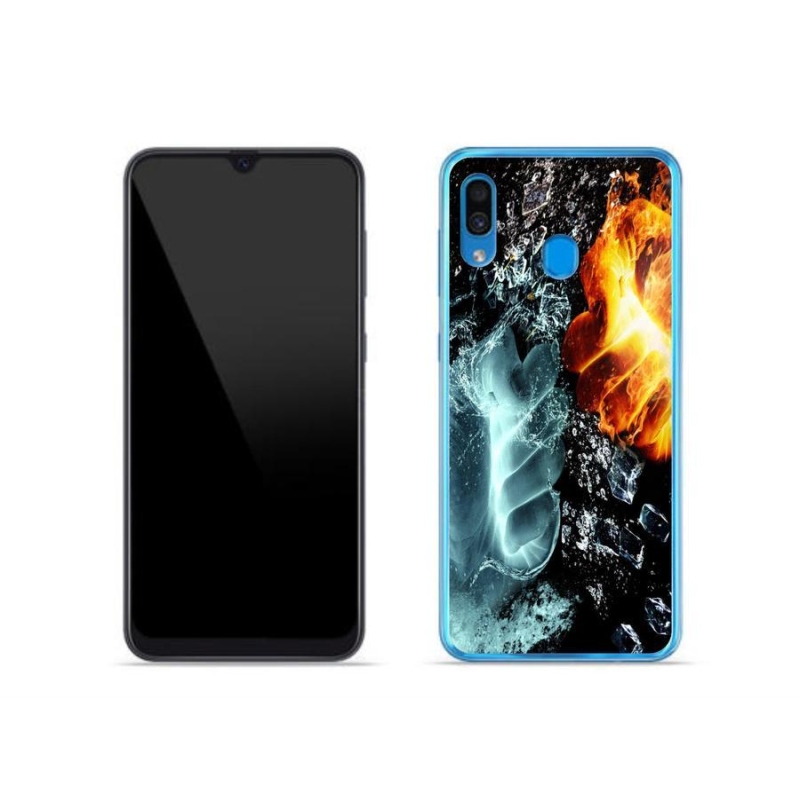 Gelový kryt mmCase na mobil Samsung Galaxy A30 - voda a oheň