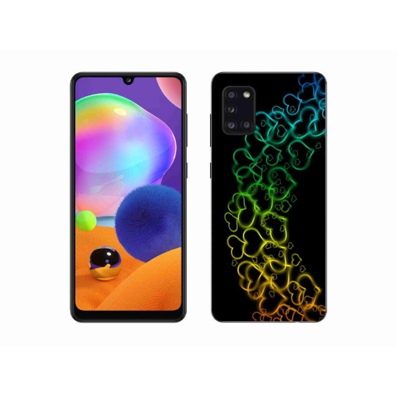 Gelový kryt mmCase na mobil Samsung Galaxy A31 - barevná srdíčka