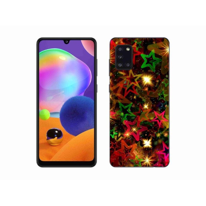 Gelový kryt mmCase na mobil Samsung Galaxy A31 - barevné hvězdičky