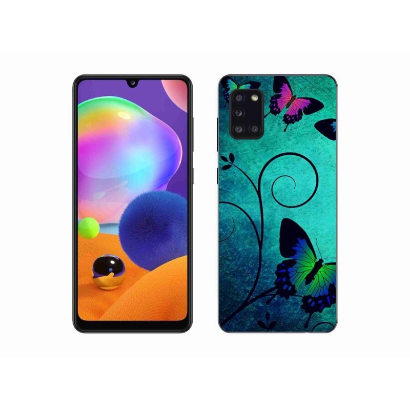 Gelový kryt mmCase na mobil Samsung Galaxy A31 - barevní motýli