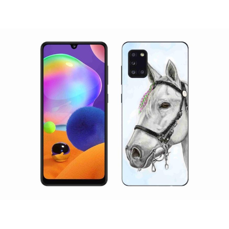 Gelový kryt mmCase na mobil Samsung Galaxy A31 - bílý kůň 1