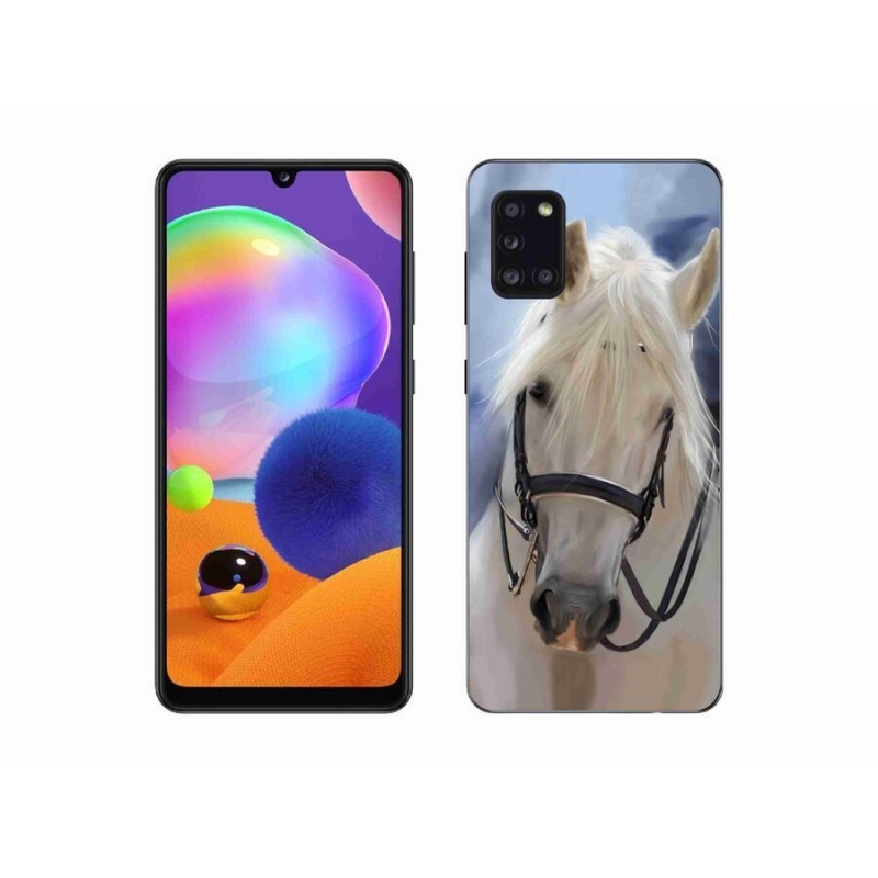 Gelový kryt mmCase na mobil Samsung Galaxy A31 - bílý kůň