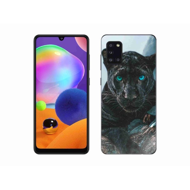 Gelový kryt mmCase na mobil Samsung Galaxy A31 - černý panter