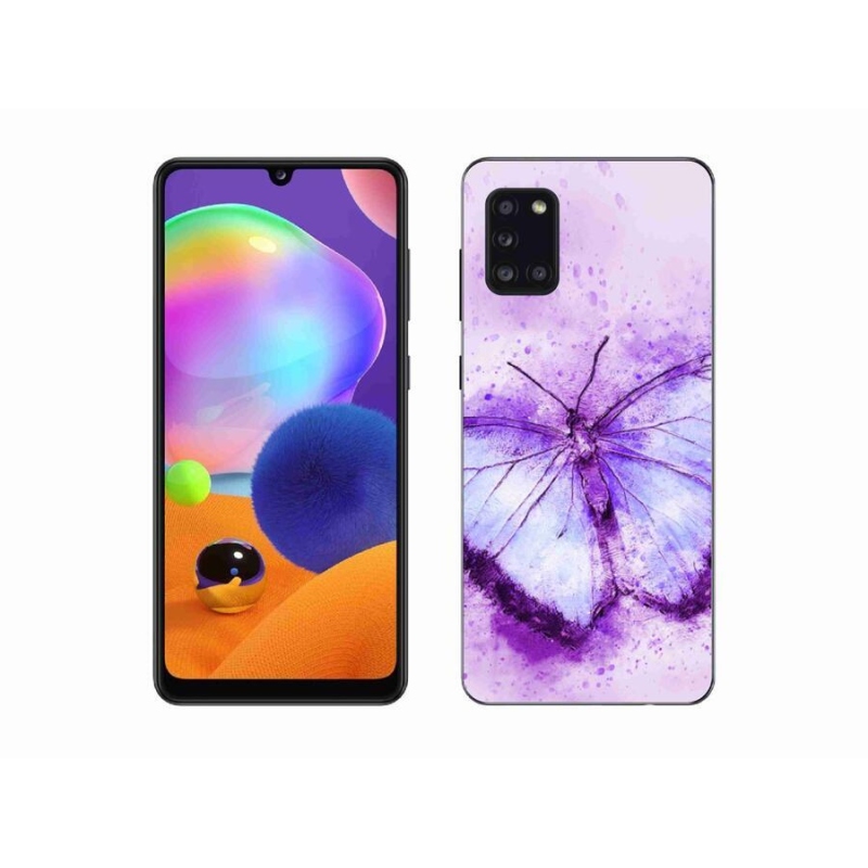 Gelový kryt mmCase na mobil Samsung Galaxy A31 - fialový motýl