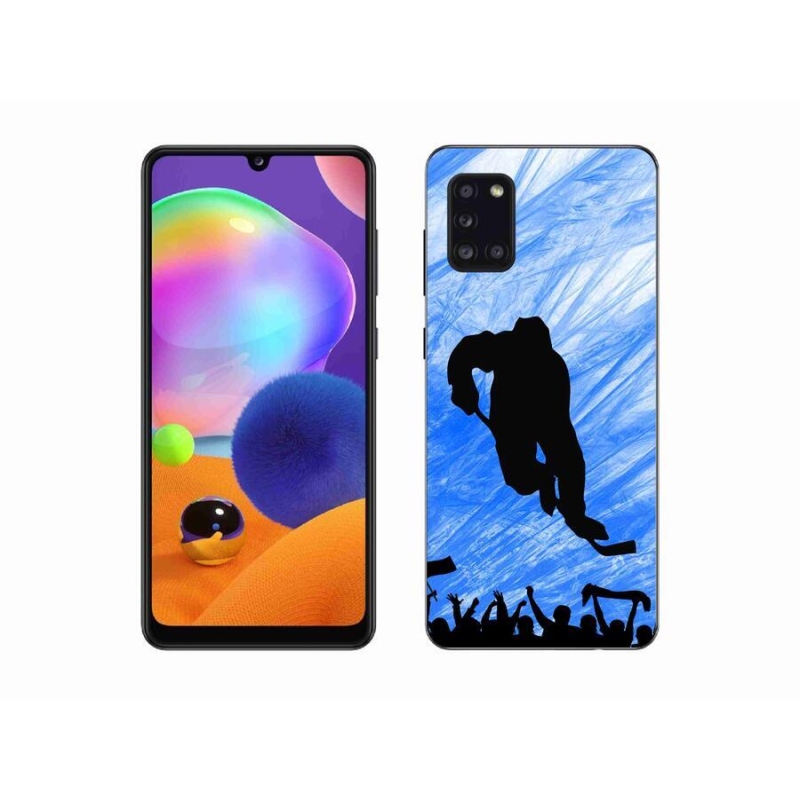 Gelový kryt mmCase na mobil Samsung Galaxy A31 - hokejový hráč