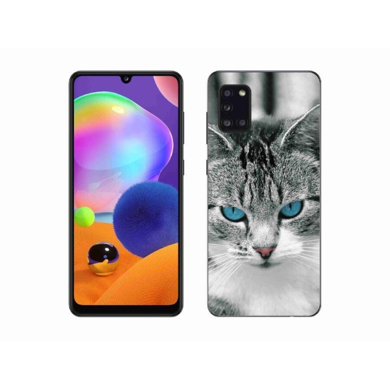 Gelový kryt mmCase na mobil Samsung Galaxy A31 - kočičí pohled 1